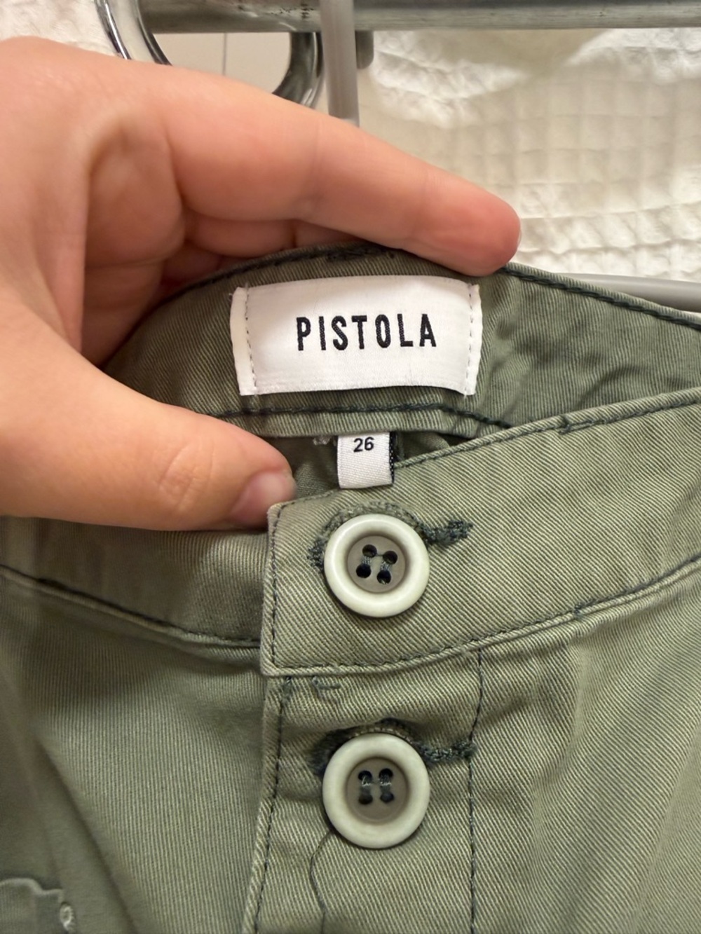 Anthropologie Olive Green Terry Star Utility Pants - size 26 - Picture 5 of 12